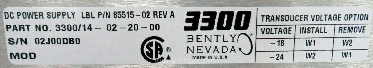 3300/14(电源模块)  bently nevada 本特利  PLC设备 库存现货可供 原装未拆封