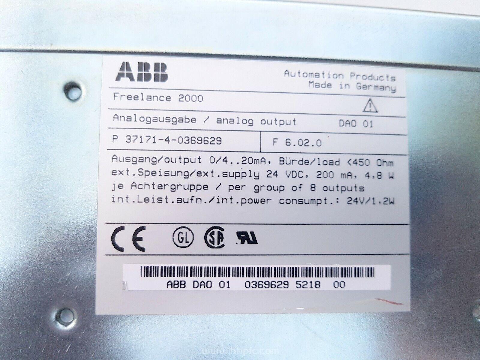 DAO01  高品质 ABB H&B Freelance 2000 DAO 01 模拟量输出模块 折扣价格密封原装原盒 库存出售 全新质保一年 正品保障 