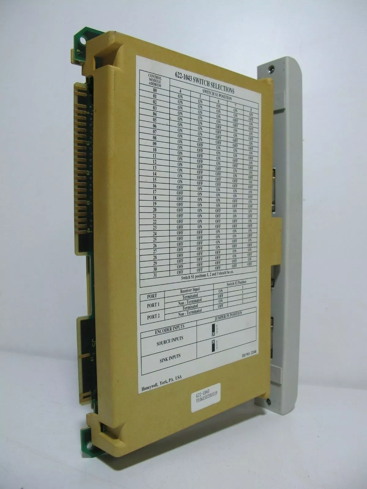 HONEYWELL 霍尼韦尔 622-1043 输入输出卡件模块
