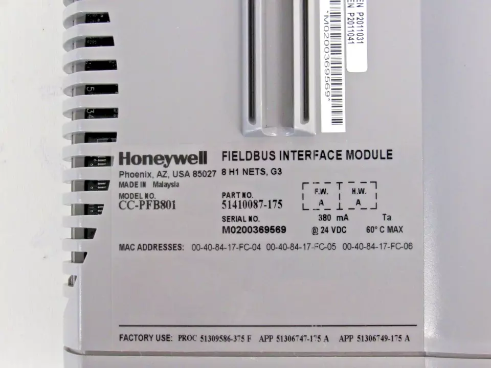 HONEYWELL 霍尼韦尔 CC-PFB801 现场总线接口模块