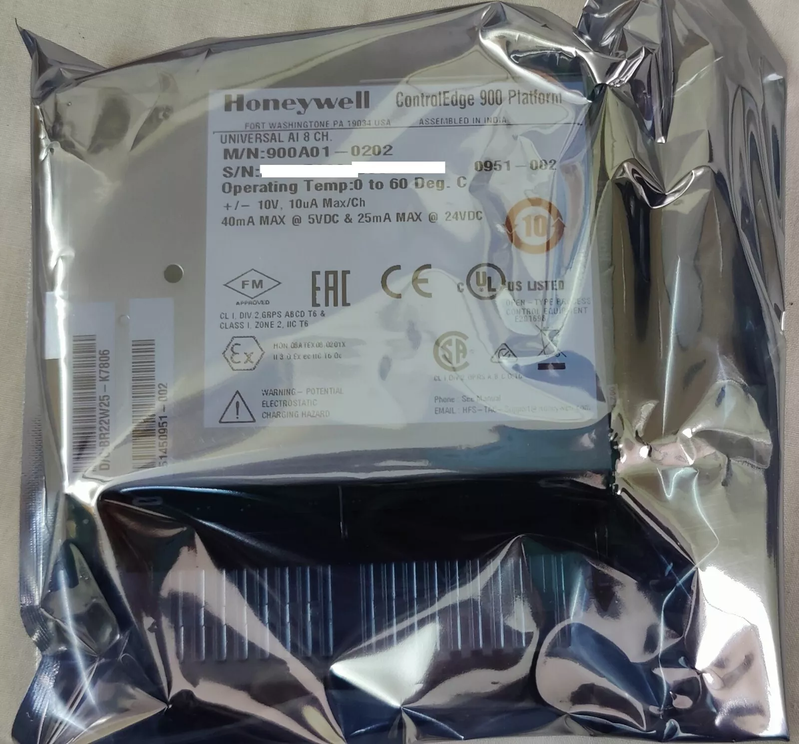 HONEYWELL 霍尼韦尔 900A01-0202  模拟信号输入